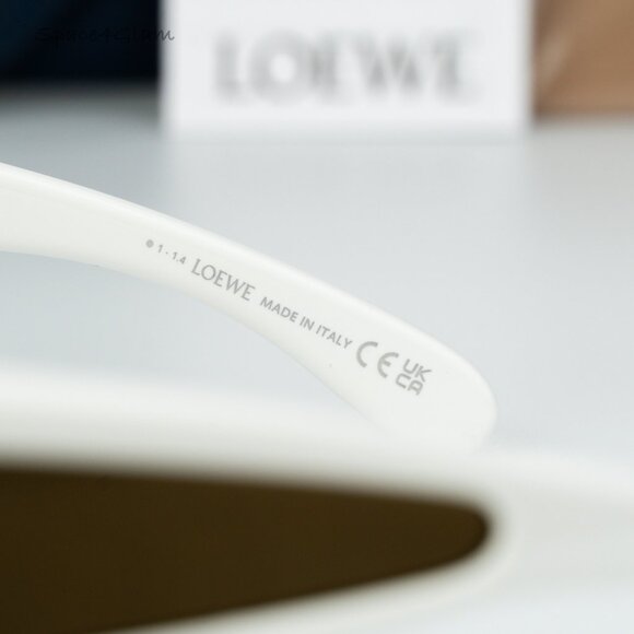 Loewe Men Sunglasses White Brown Gold Mirror Pilot LW40132I 25G NEW AUTHENTIC - Picture 6 of 8